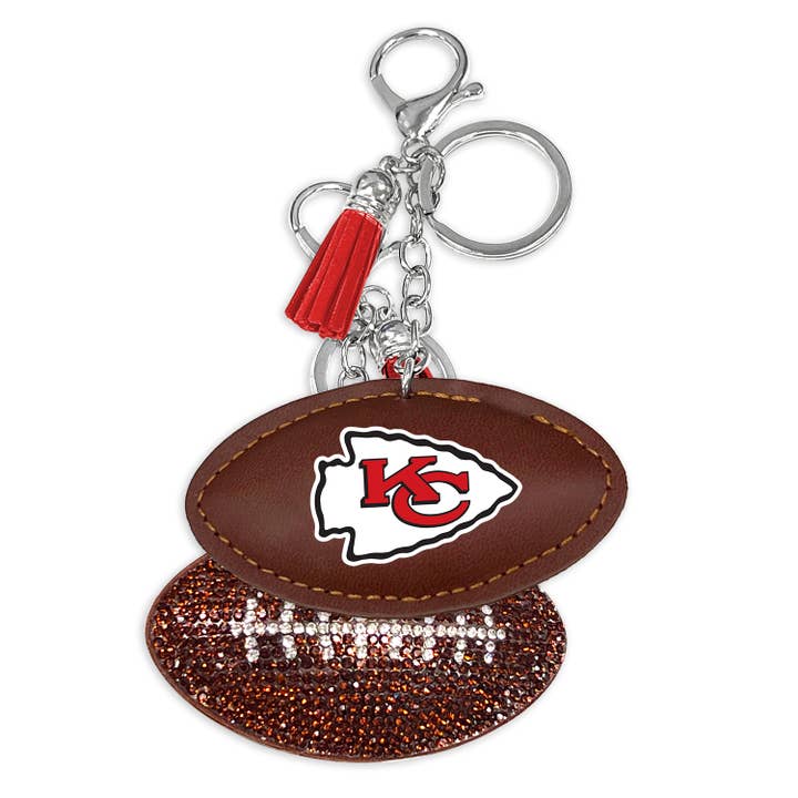 NFL Kansas City Chiefs Rhinestone Puff Keychain for wholesale by Aminco USA