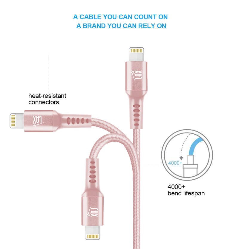 LAX Gadgets - Wholesale Charging Cable - High Speed Certified iP/ipad charging Cables - Retail Pack5