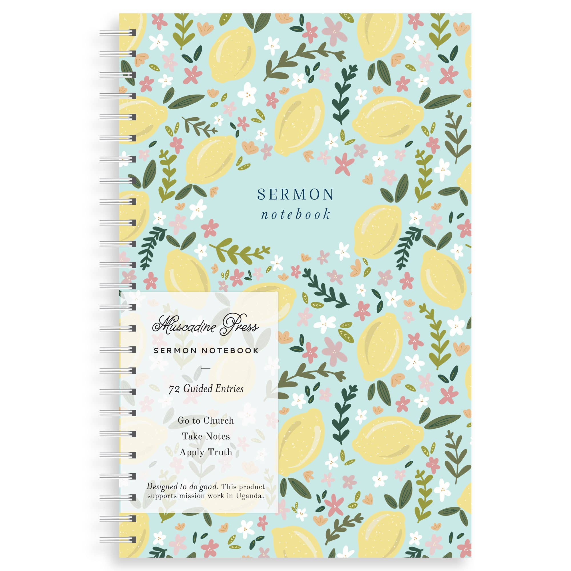 Muscadine Press - Wholesale Notebook - Sermon Notebook, Lemon Blossom5