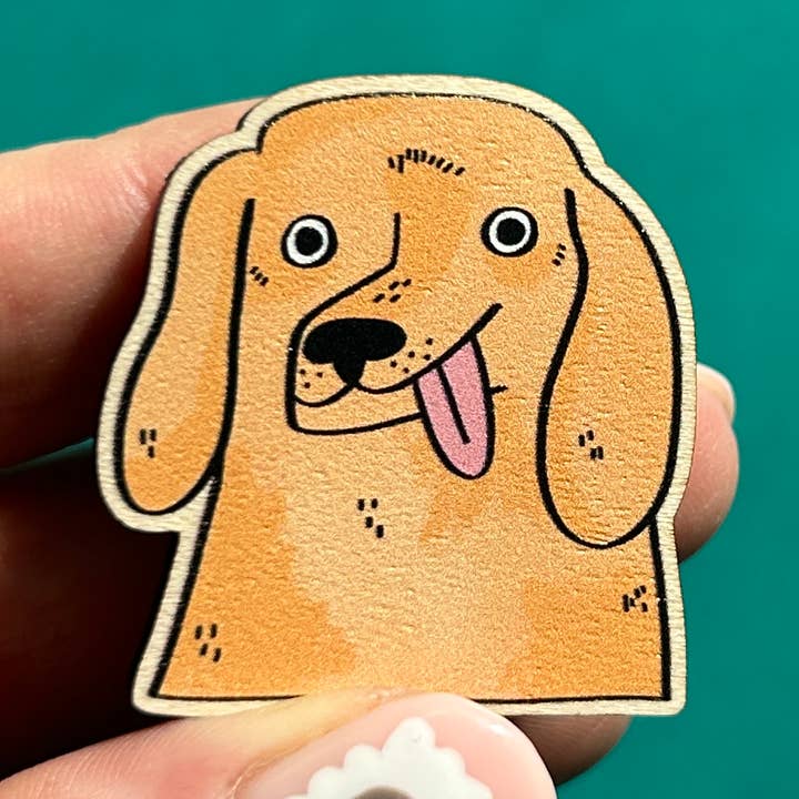 Labrador Dog Illustrated Wooden Pin for wholesale by Fernandes Makes