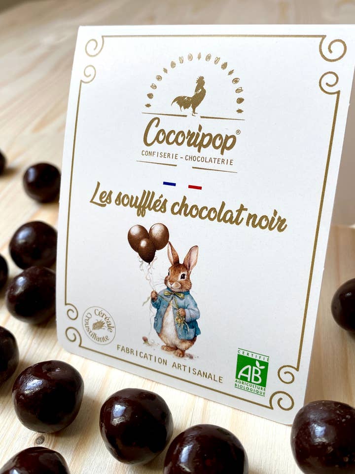 Dark chocolate soufflés bunny/balloon Easter version for wholesale by Cocoripop