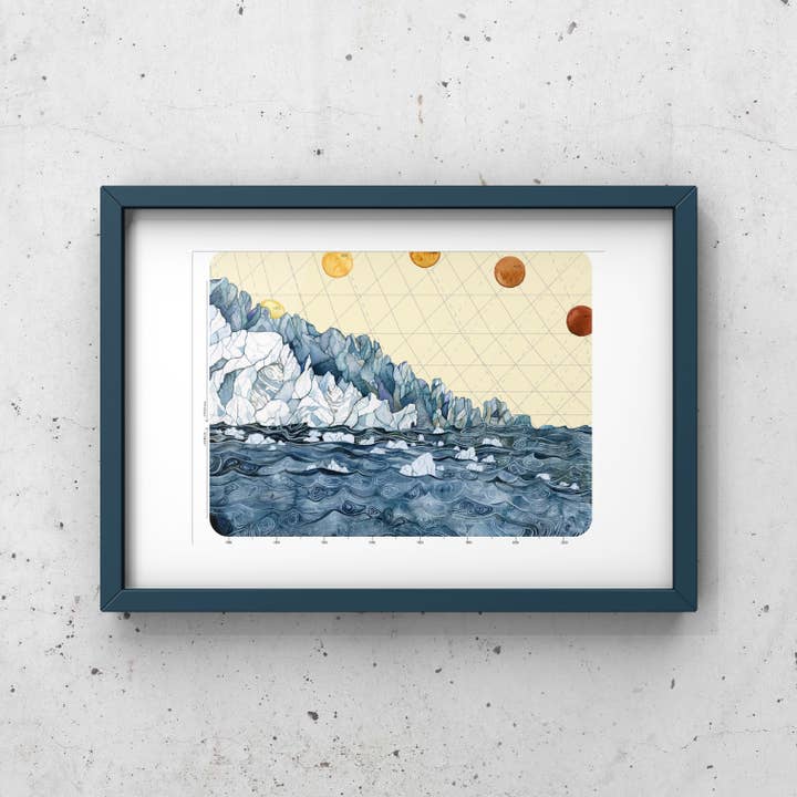 Jill Pelto Art - Wholesale Art Print - Glaciers, Oceans, and Suns Art Print1