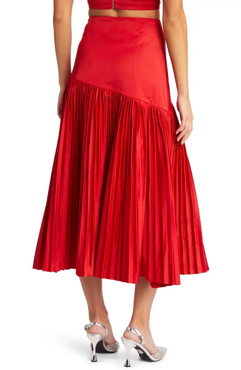 Rouge Jupe plissée asymétrique Tomas en vente sur Faire2