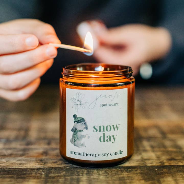 Jean's Apothecare - Wholesale Jar/filled candle - Snow Day Soy Candle | Winter Mint + Cedar | Clean, Cozy3