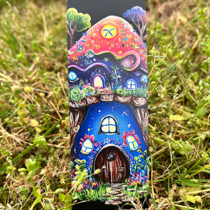 Aquabun - Wholesale Bookmark - Mushroom Gnome House Bookmark2