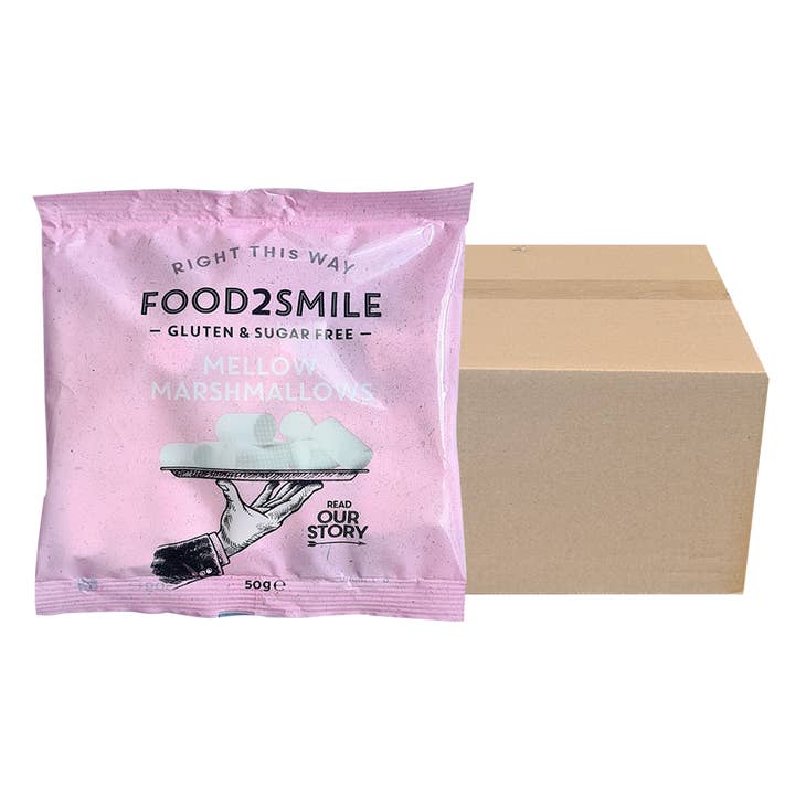 Food2Smile - Wholesale Marshmallow - Sugar-free marshmallows | Mellow Marshmallows 32x50 gram