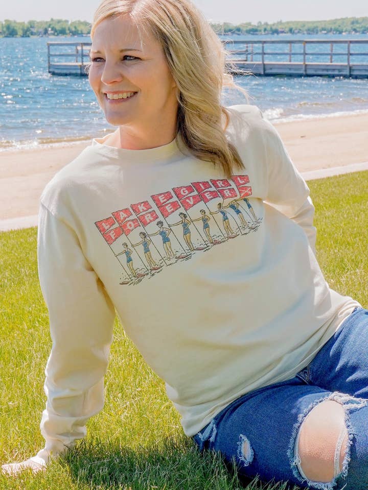 Camiseta de Manga Larga Esquiadores Vintage Forever para venta al por mayor de Lakegirl