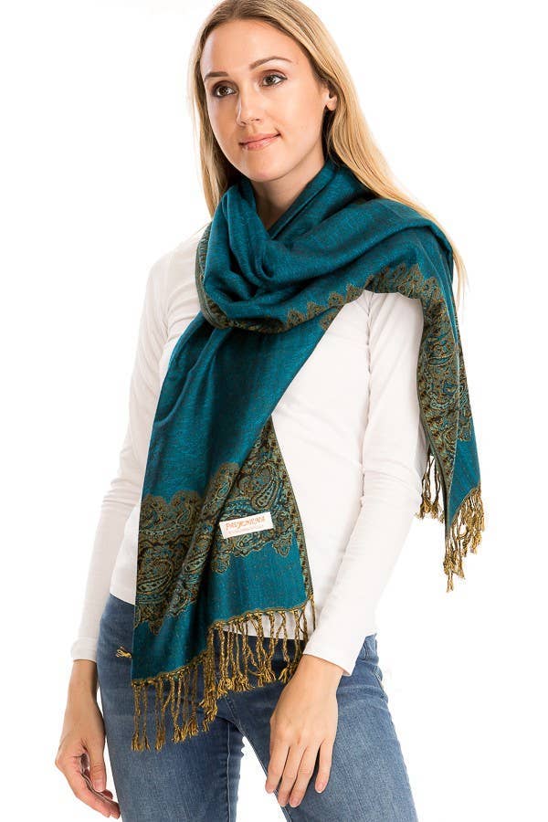 Cap Zone - Wholesale Scarf - Women's - Luxury Delicate Paisley Versatile Wrap Faux Pashmina19