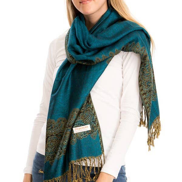 Cap Zone - Wholesale Scarf - Women's - Luxury Delicate Paisley Versatile Wrap Faux Pashmina19