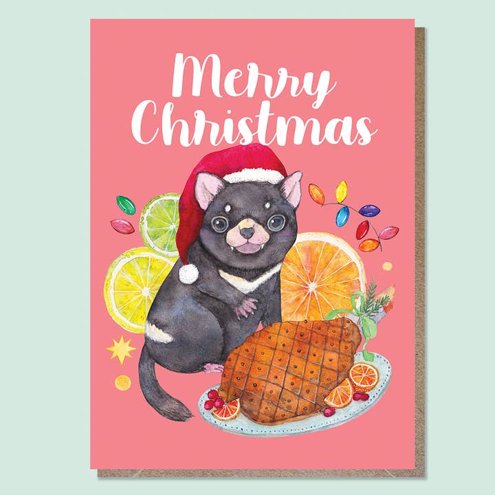 Tasmania - Australian animals and food Christmas card and other Purchase wholesale tasmanian devil. Free returns & net 60 terms on Faire trending on Faire.