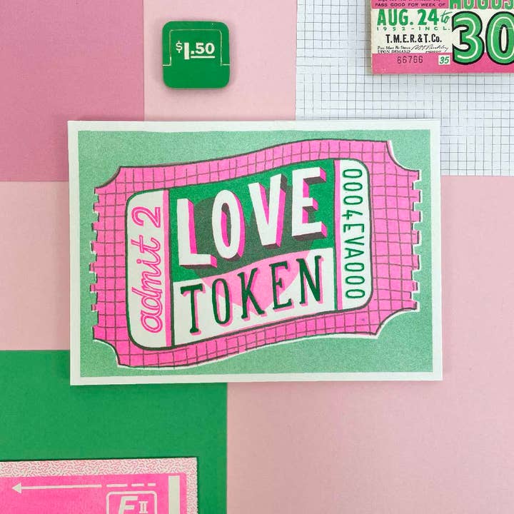 Jacqueline Colley - Wholesale Kunstprint - A5 Love Token Risograph Print