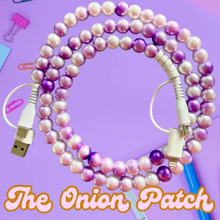 Paarse Ombré 4-in-1 Gevlochten Oplaadkabel voor wholesale door The Onion Patch