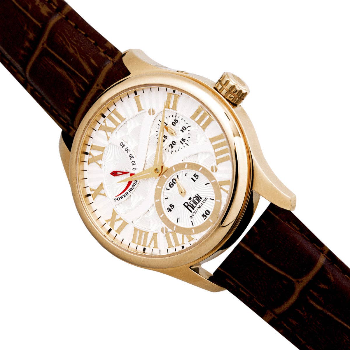 Reign - Wholesale Polshorloge - Heren - Reign Bhutan automatisch horloge met leren band en datumsubwijzer14