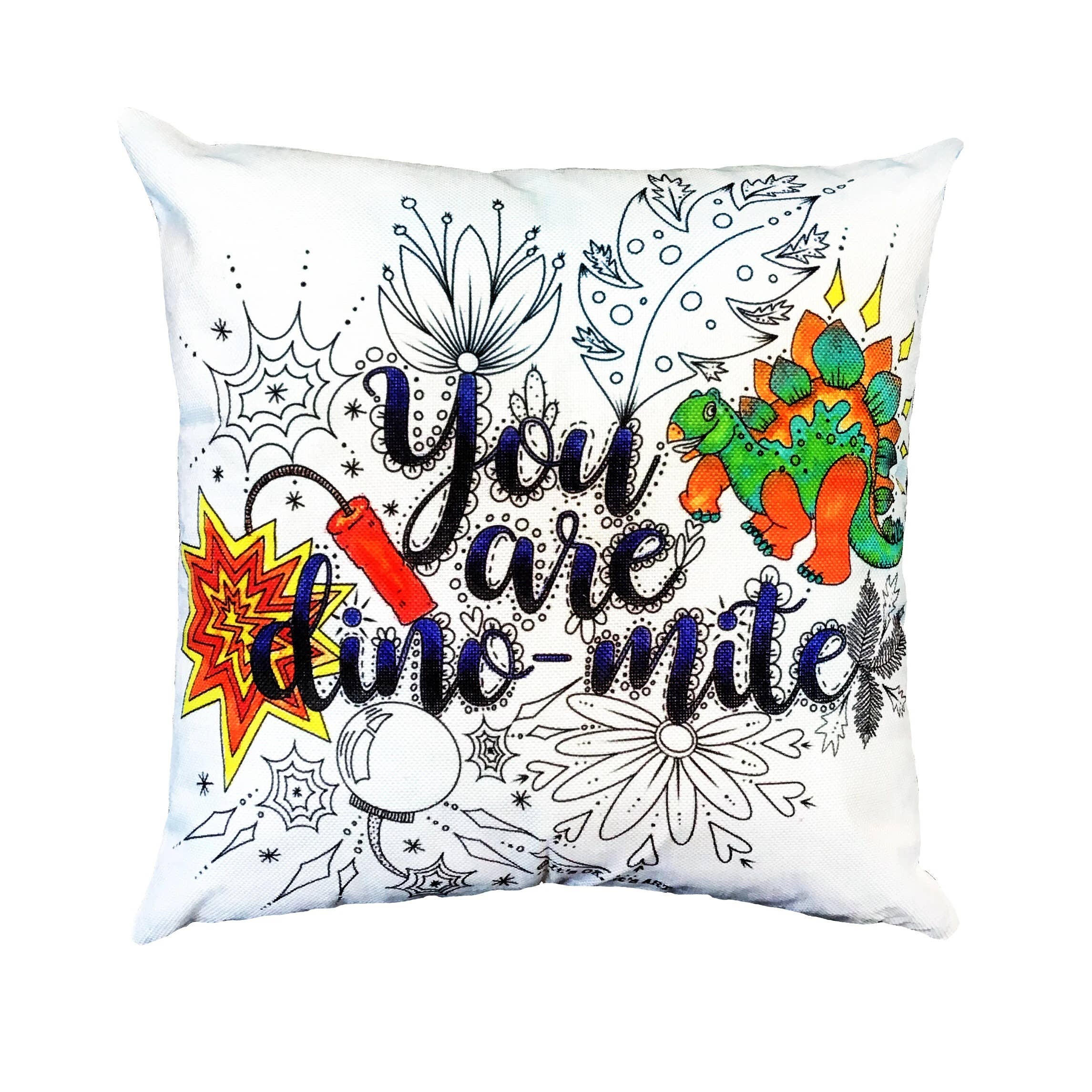It's OK. It's ART. - Wholesale Throw Pillow Cover - You Are Dino-mite Dinosaur Throw Pillow Cover0