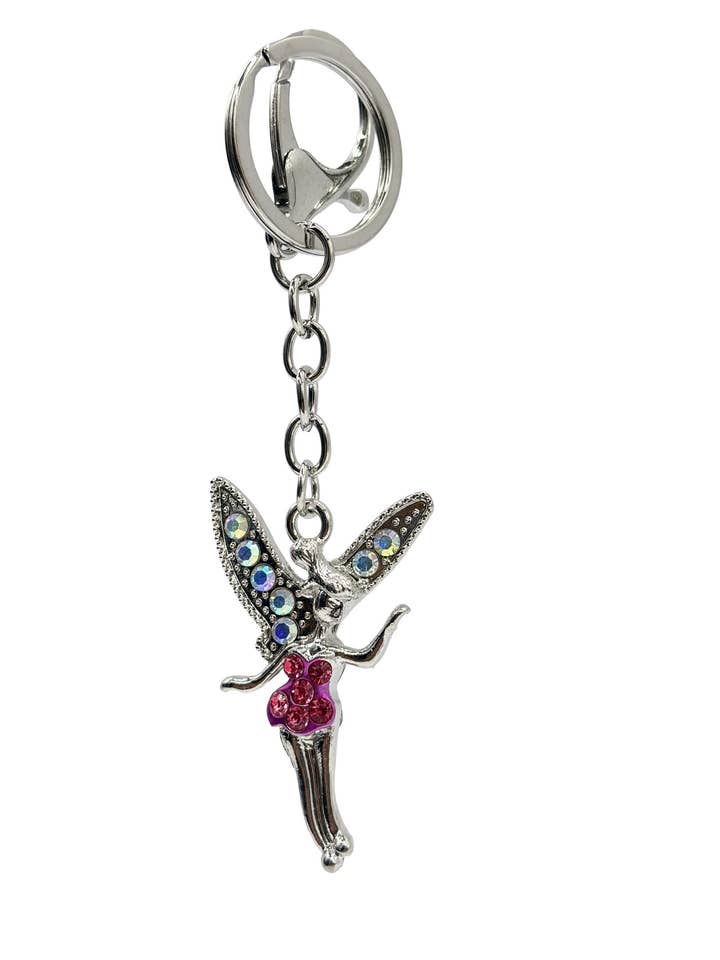 Pink Fairy Diamante Keyring for wholesale by Wildtouch