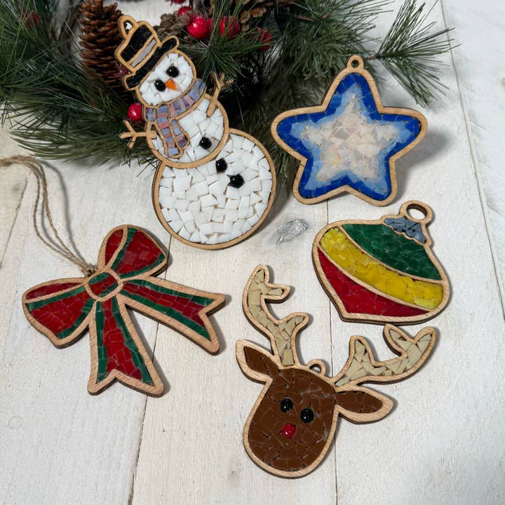 DIY Christmas Ornaments Paint By Glass Kit for wholesale by Stained Glass Sundays