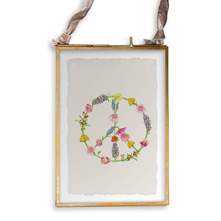 French Graffiti - Wholesale Tea Towel - Floral Peace Sign13