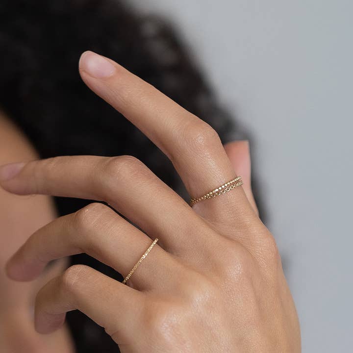Christina Kober Designs - Wholesale Band/Stacked Ring - PETITE STACKING RING | diamond dusted