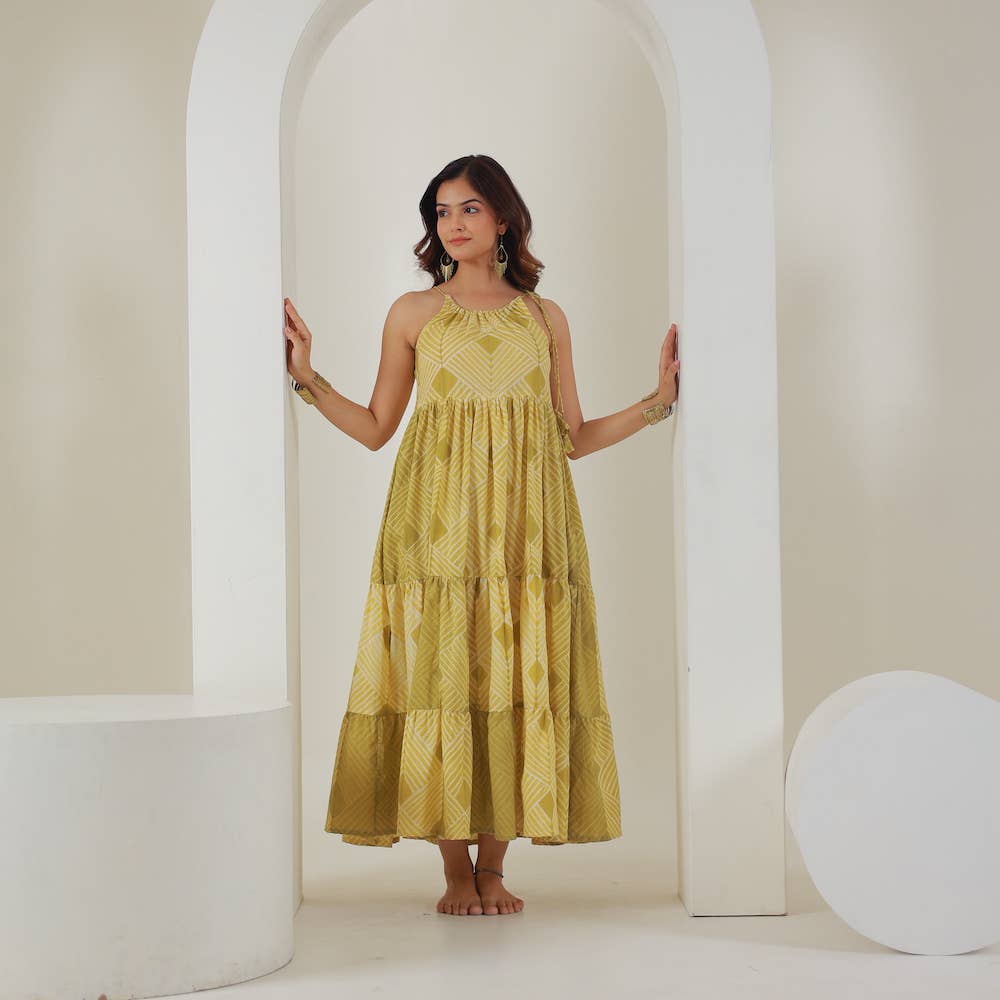 The Fox and The Mermaid - Wholesale Jurk - Dames - Handgeverfde Shibori maxi-jurk (Udvita)15