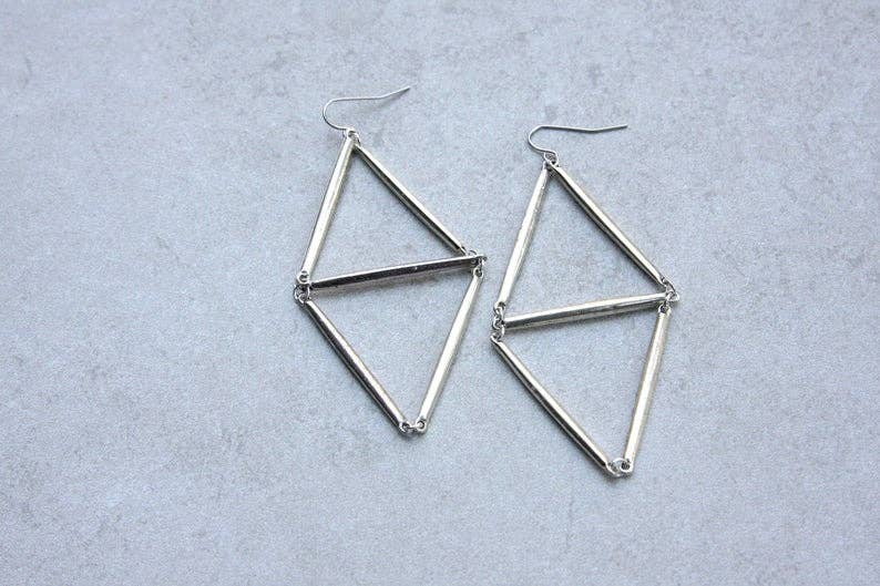 daniAWESOME - Wholesale Dangle Earrings - Geometric Silver Drop Earrings 1