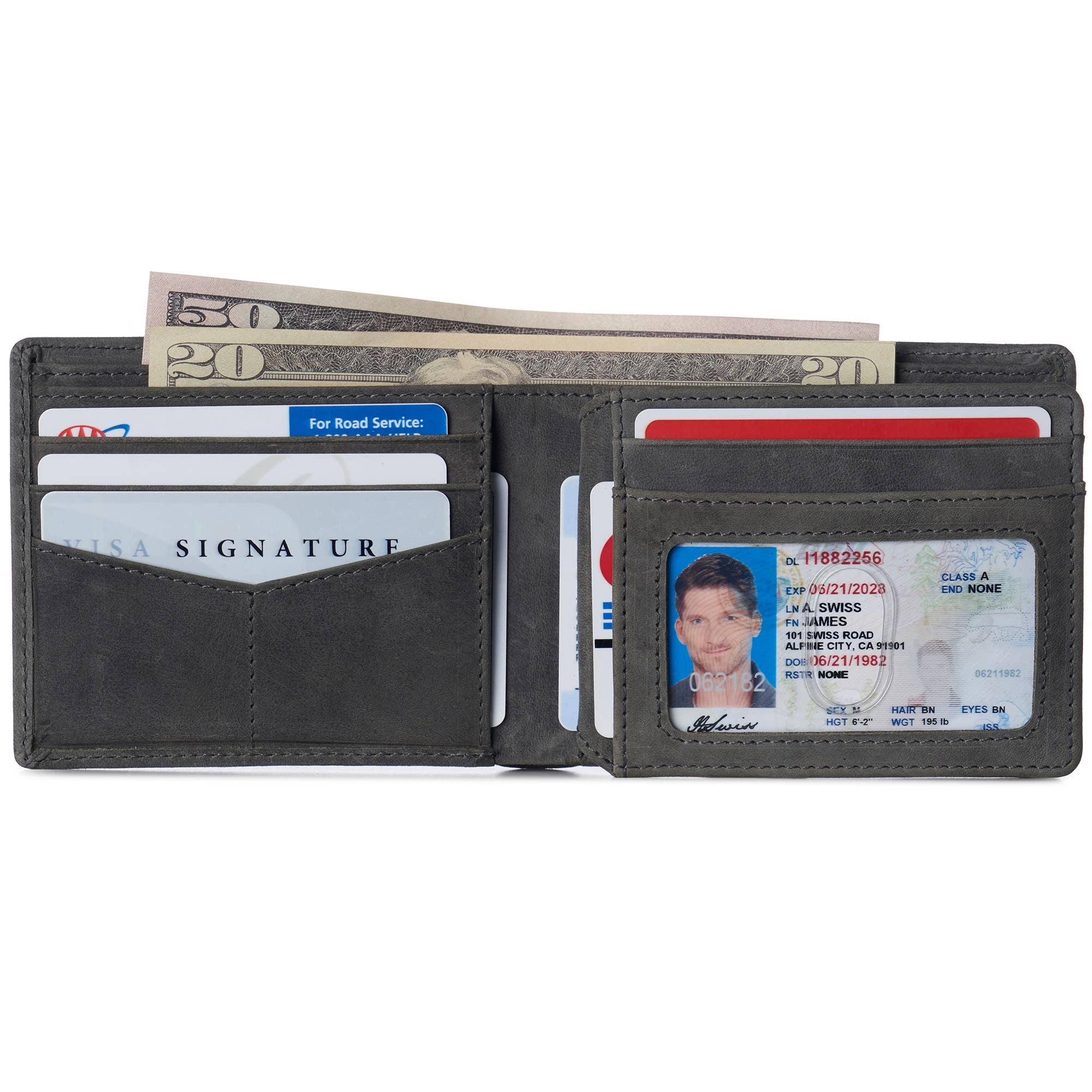 Alpine Swiss - Vente Portefeuille – homme - Alpine Swiss Commuter Portefeuille à deux volets RFID pour homme 2 fenêtres d'identification - Portefeuille 9925