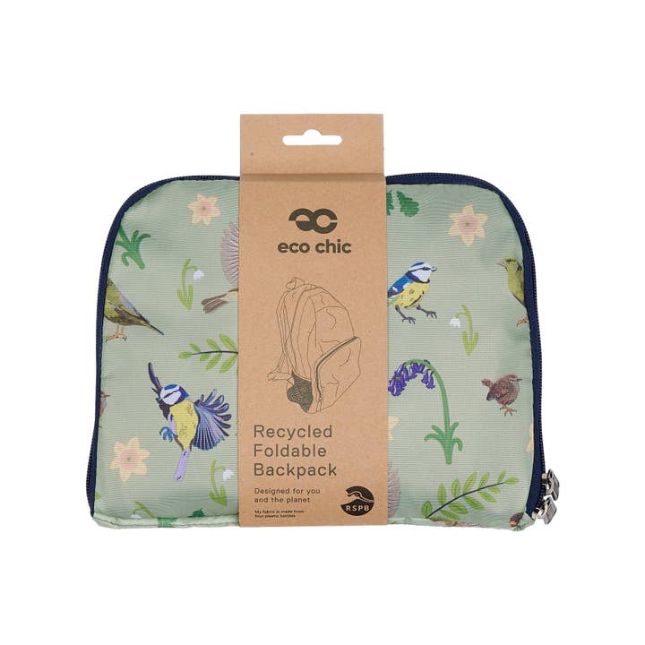 Eco Chic - Wholesale Backpack - Women's - Eco Chic Lightweight Foldable Backpack RSPB Birds6