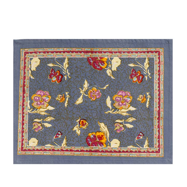 Couleur Nature - Wholesale Placemat - Pansy Red/Grey Mats - Set of 6