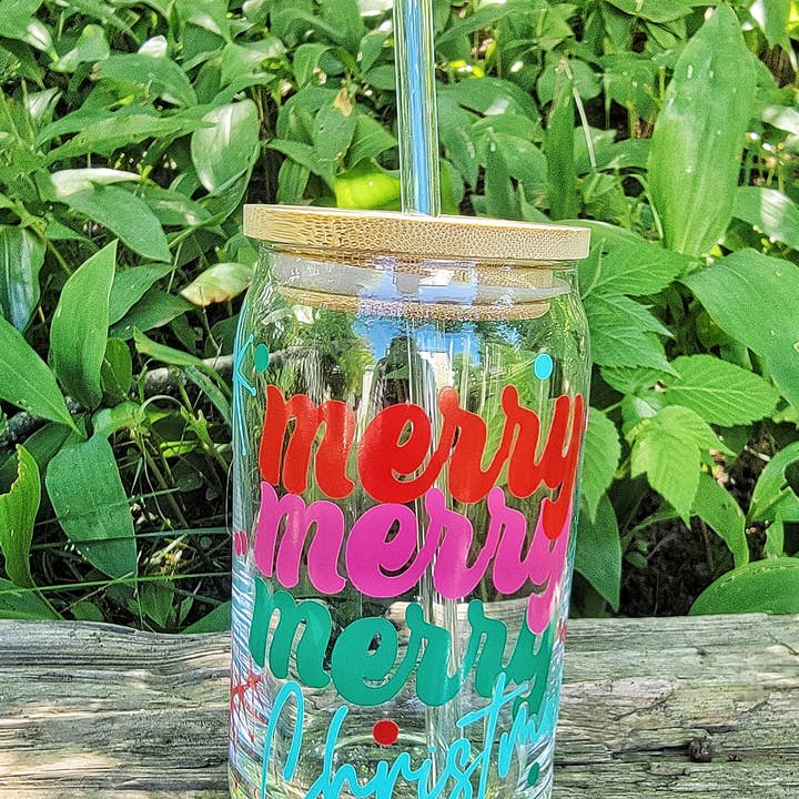 Superior Sweet Water - Wholesale Drinking Glass/Cup - Merry Christmas Beer Can with Lid , Holiday Cup2