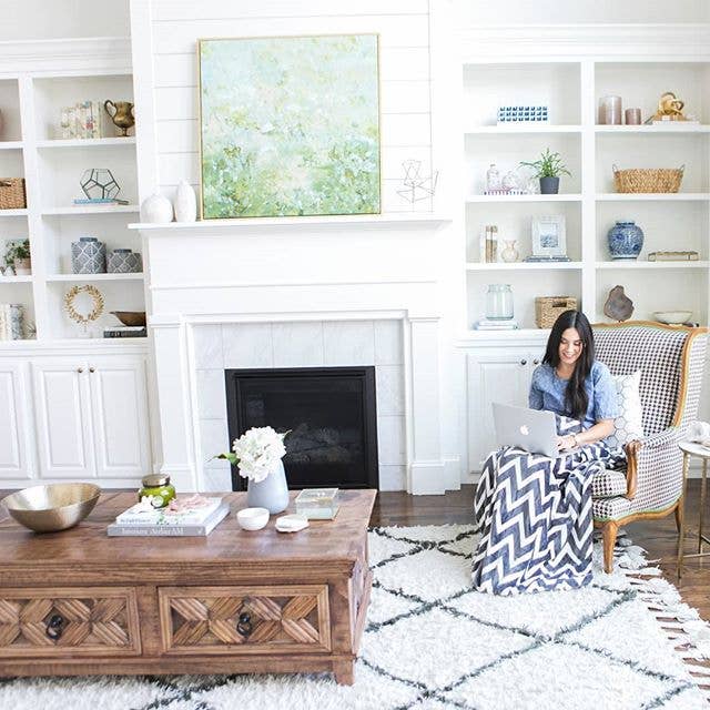 Blanket With a Foot Pocket in Chevron Chic for wholesale by PediPocket: The Foot Pocket Blanket