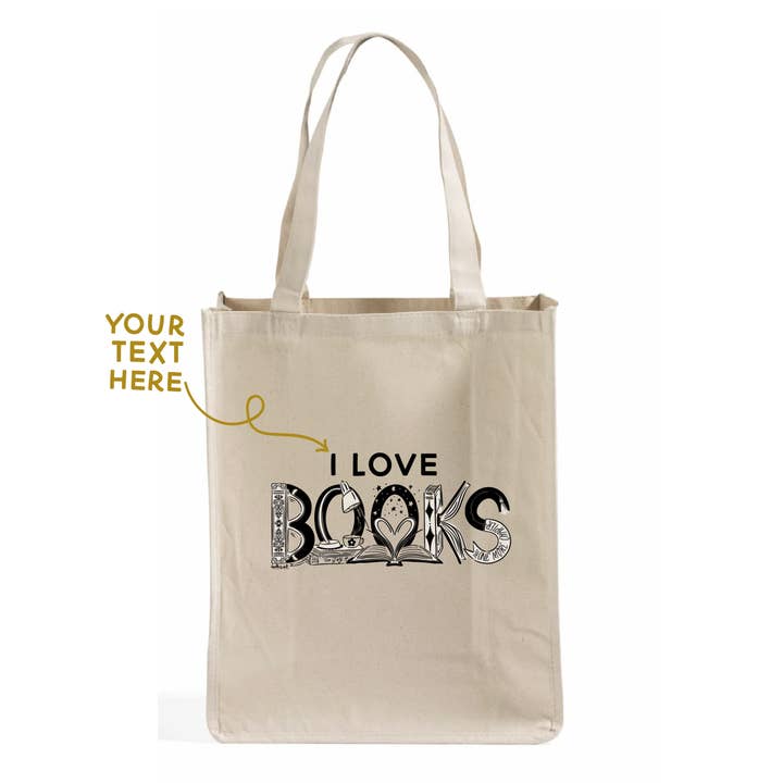 Books - Local Lettering - Shopper Tote for wholesale by doodles.ink.