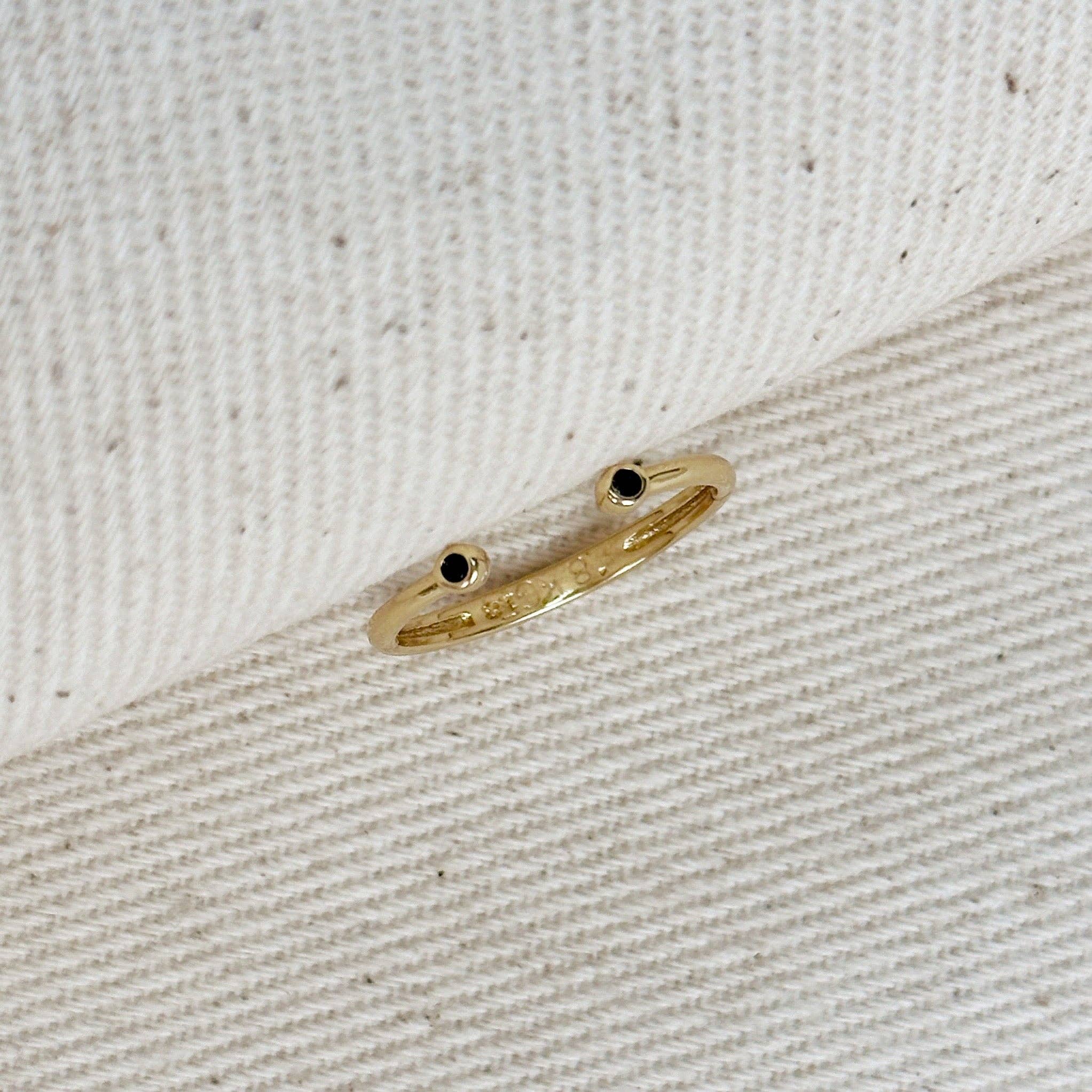 GoldFi - Wholesale Band/Stacked Ring - 18k Gold Filled Dainty Open Ring with Micro Bezel Zirconia6