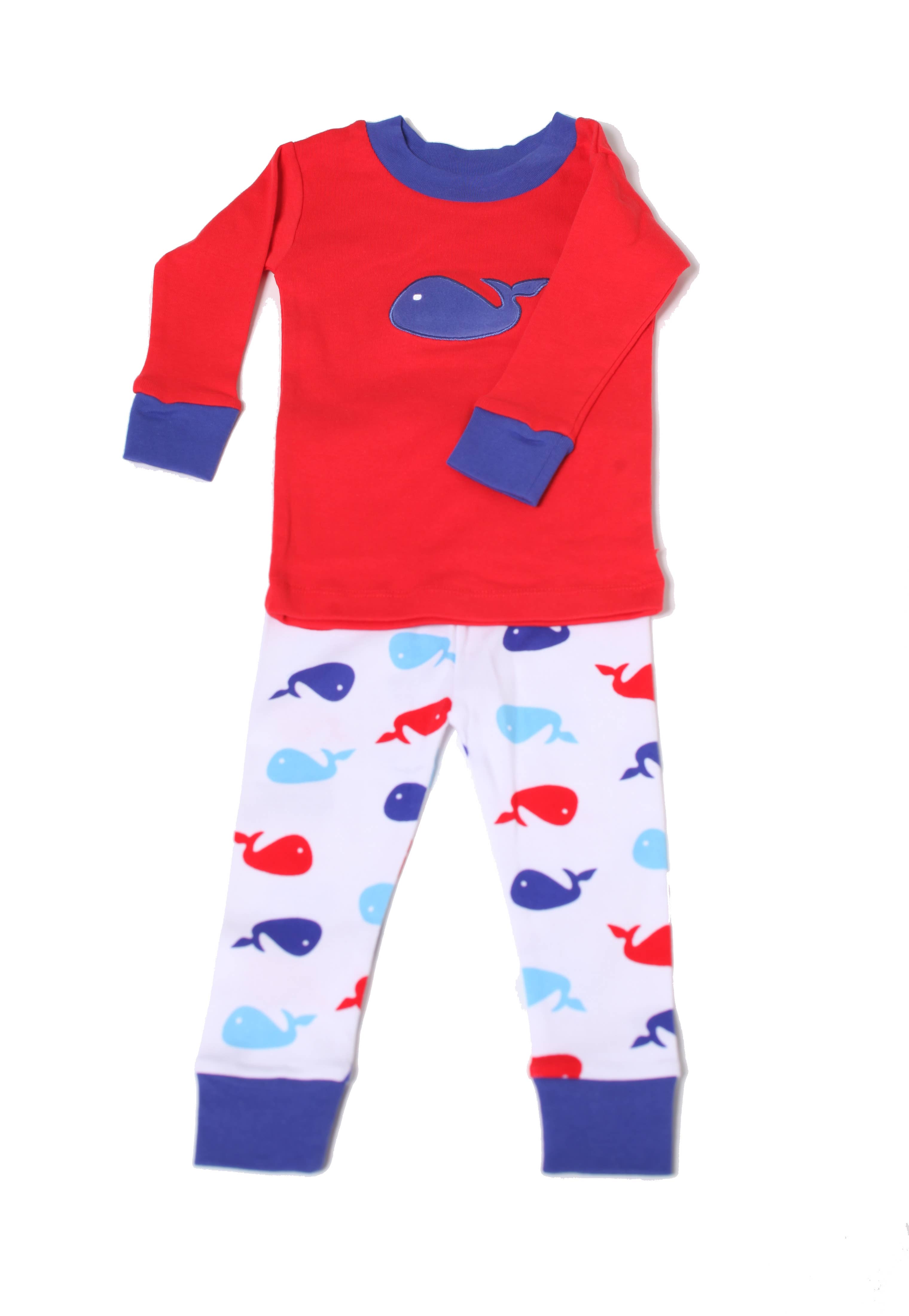 New Jammies - Wholesale Sleepwear Set - Kids - Whales Blue Organic Pajamas0