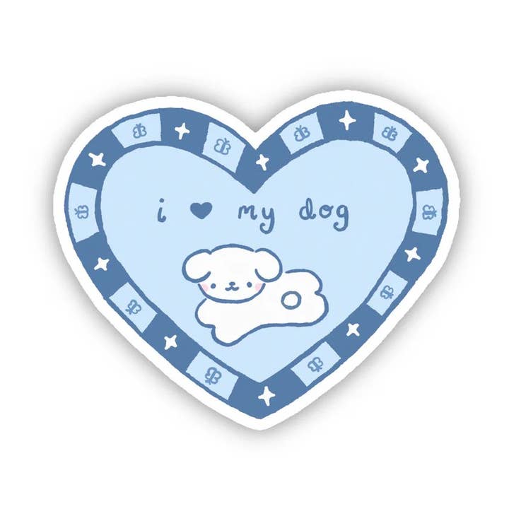 ‘I Love My Dog’ Sticker for wholesale by pixieeeshop