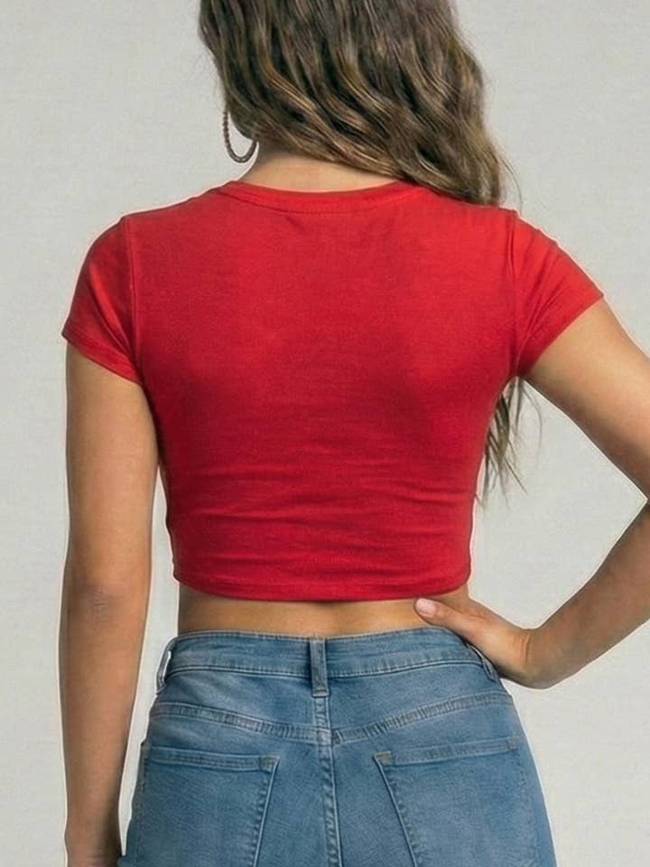 CAPELLA APPAREL - Wholesale Knit Top - Women's - Short Sleeve Roundneck Crop Top35