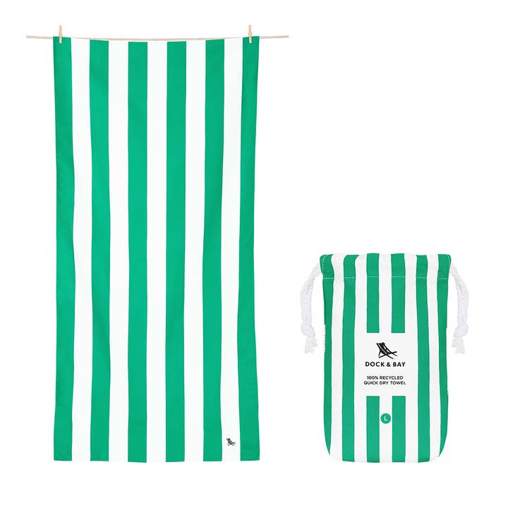 Dock & Bay Quick Dry Towels - Cabana - Cancun Green for wholesale by Dock & Bay USA