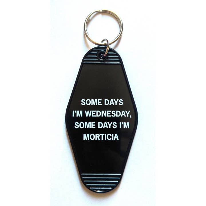 GetBullish - Wholesale Keychain - Women's - Halloween Wednesday and Morticia Keychain in Gothic Black2