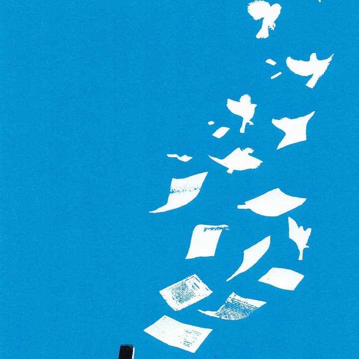 Flying Low' Original Silketryk for engroshandel hos Katie Edwards Illustration