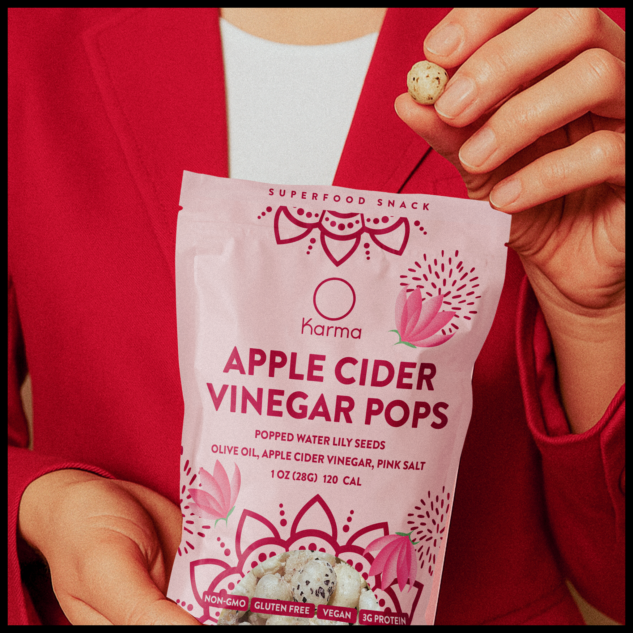 Karma Wellness Kitchen - Wholesale Puffed Snack - Popped Water Lily Seeds - Apple Cider Vinegar - Snack Food4