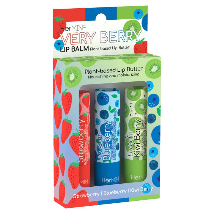 SM Beauty LLC - Wholesale Lip Balm Set - HerMine - 3 Pack Very Berry Lip Balm