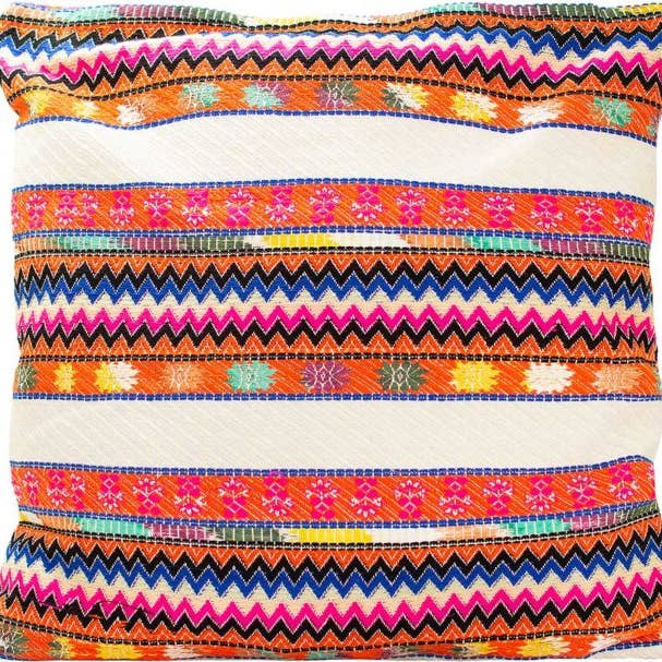 Vintage Addiction - Wholesale Throw Pillow Cover - Pink / Orange and Blue Jacquard Pillow Cover3