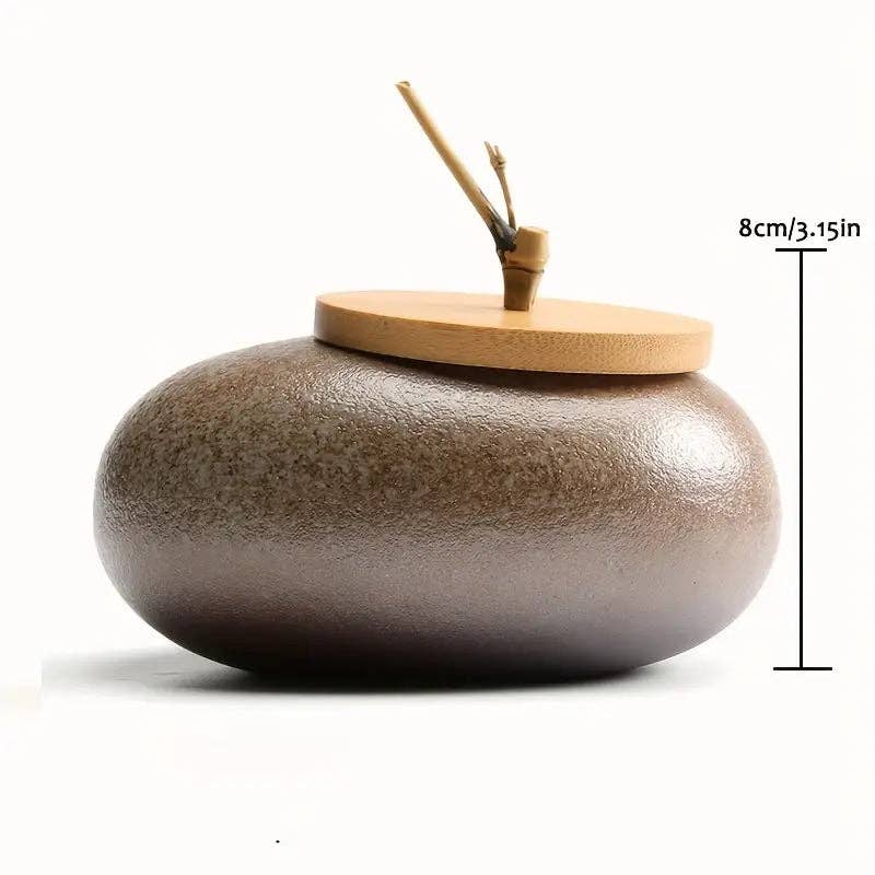 Huis Van Merken - Wholesale Canister - Ceramic Tea Canister with Wood Lid – Large Vintage Storage Jar Gift5