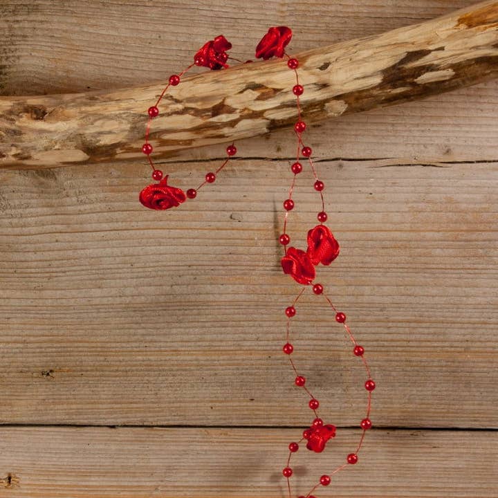 Ruban cadeau câblé Rose Rouge pour la vente par kadopapier.net