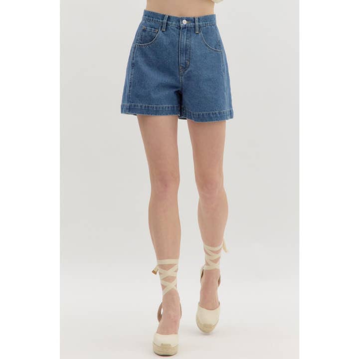 Denim high waist shorts for wholesale by STYLE USA