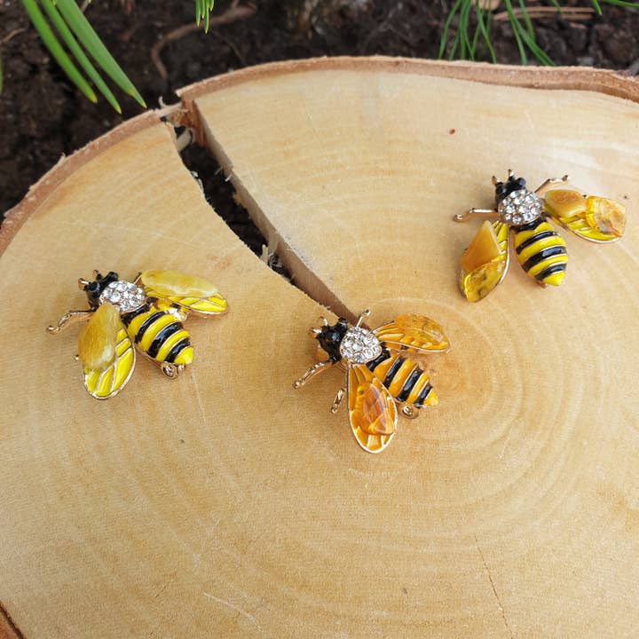 AmberLithuania - Venta al por mayor Broches - Broche de abeja con ámbar7