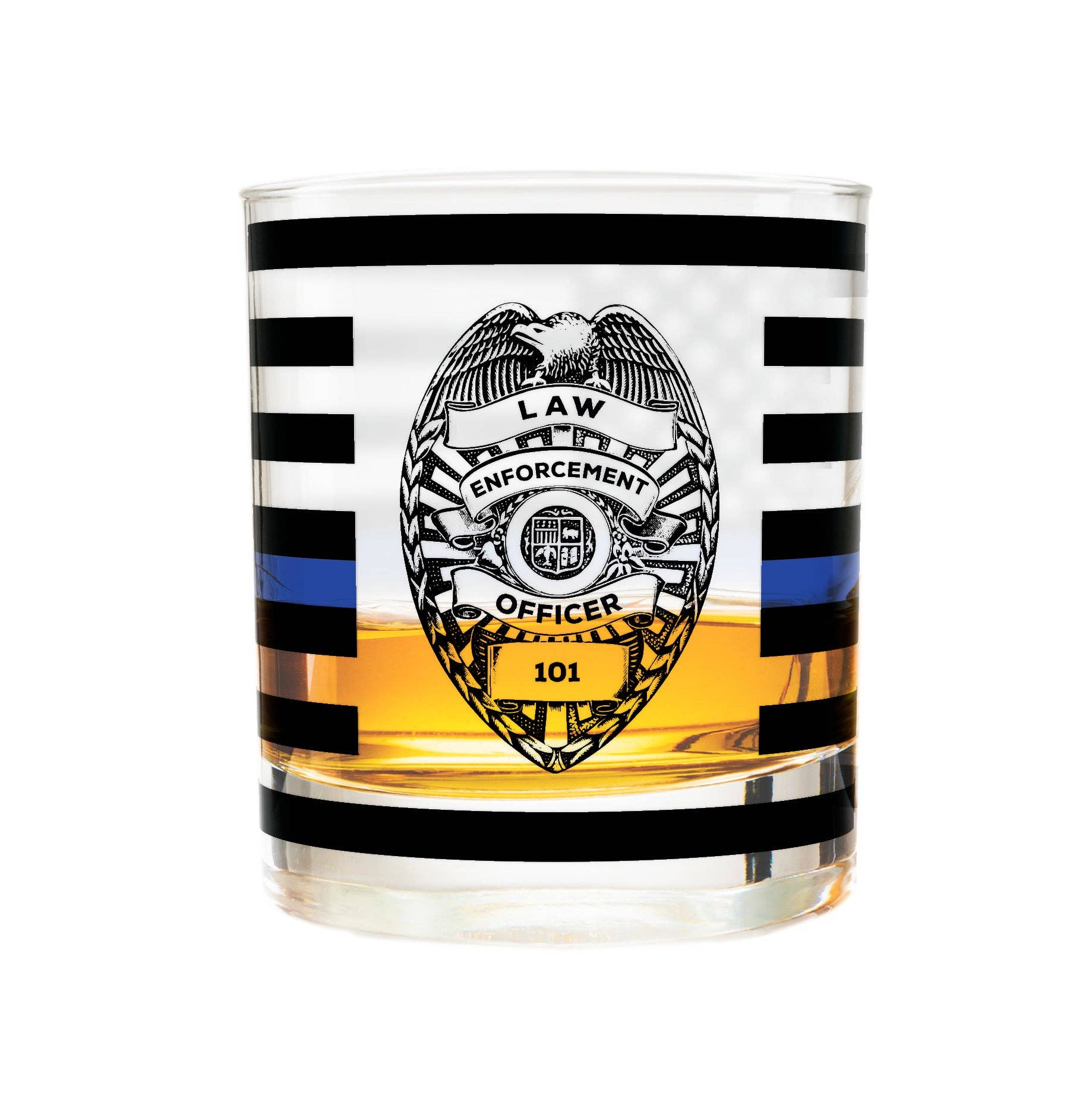 Greenline Goods - Vente Verres à cocktail/alcool - Verres à whisky Old Fashioned pour policier Thin Blue Line (ensemble de 2)6