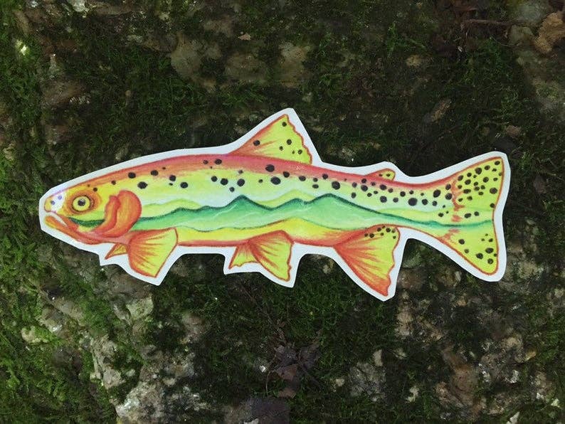 Wandering Arts and Crafts - Wholesale Sticker - Brown Trout Sticker0