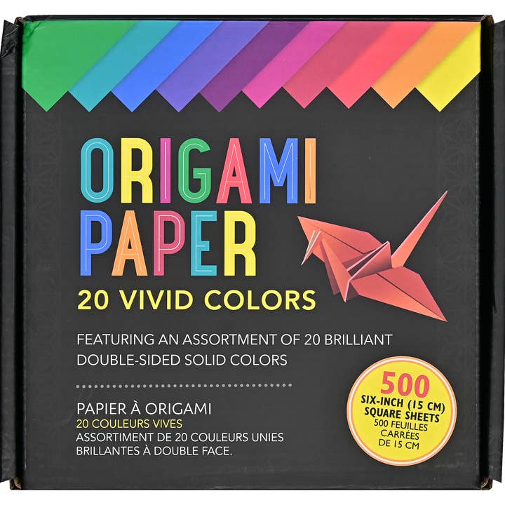 Peter Pauper Press - Wholesale Origami/Kirigami Paper - Origami Paper 20 Vivid Colors (500 Sheets)