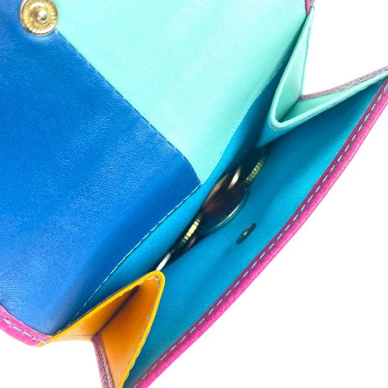 Chenson & Gorett - Wholesale Coin Purse - Women's - Leather Wallet with Click, Box and Multicolor Interior DN9767