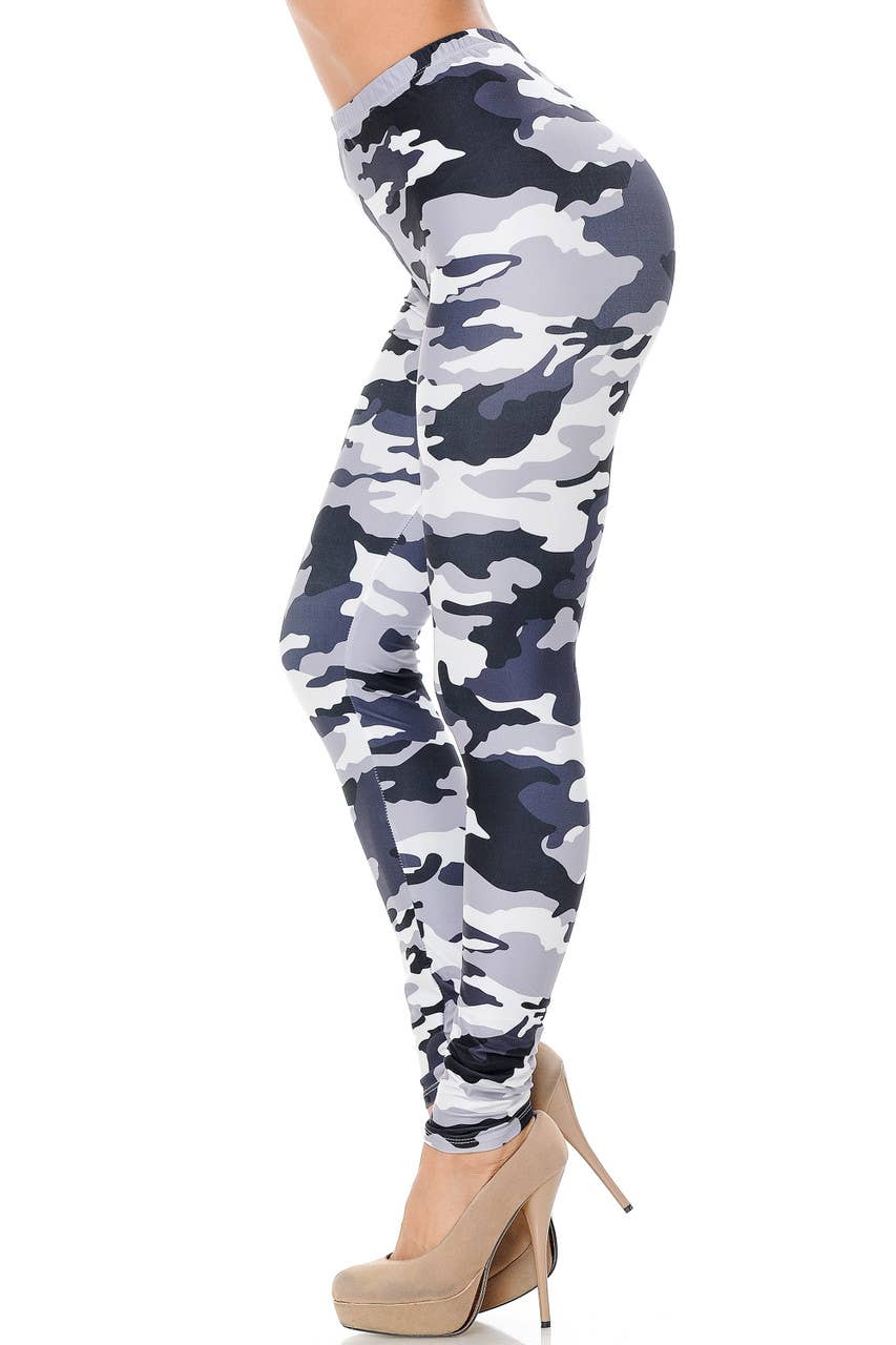 USA Fashion - Vente Legging tendance – femme - Legging de camouflage noir et blanc doux et crémeux4