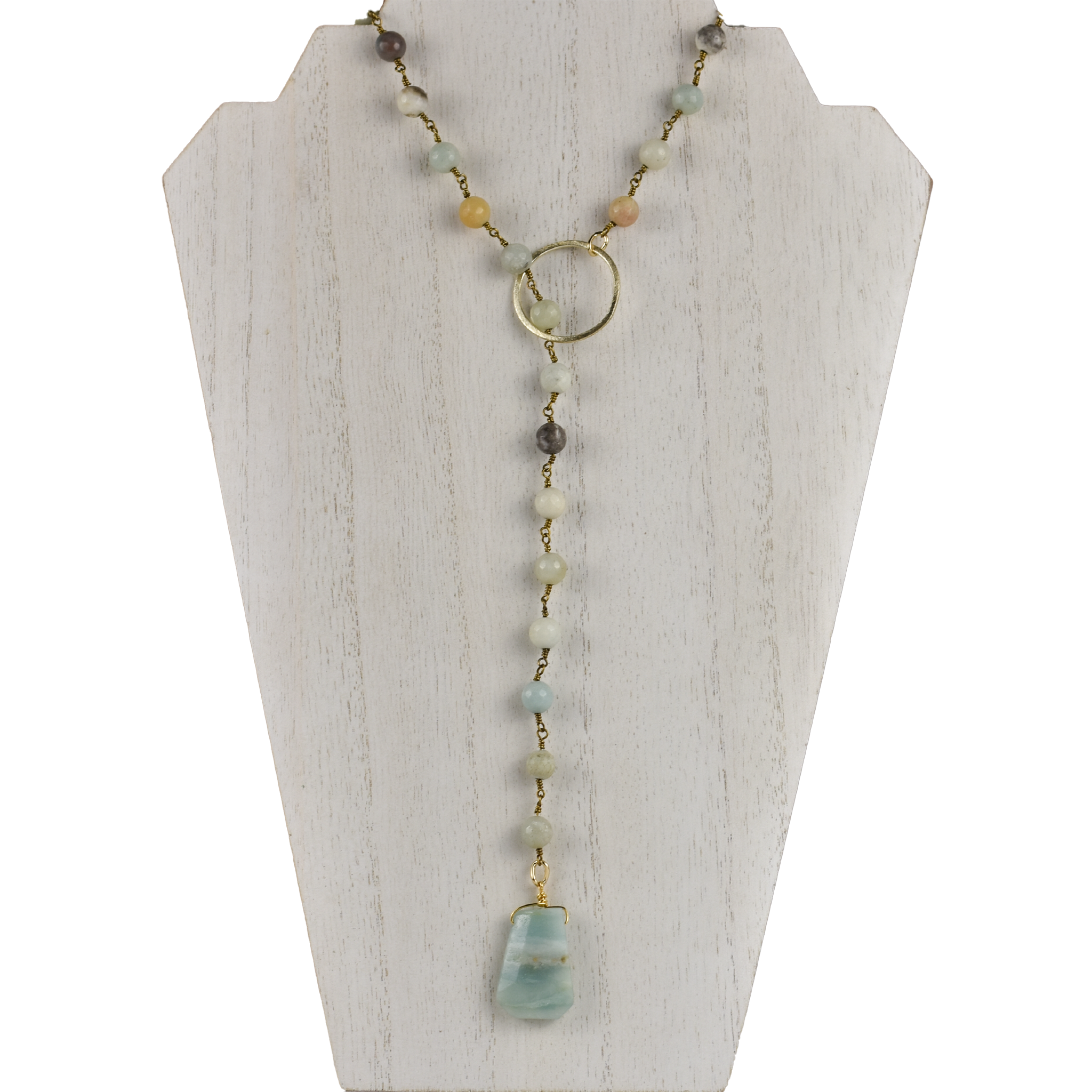 ali & bird jewelry - Vente Sautoir et collier en Y - Lariat Amazonite0